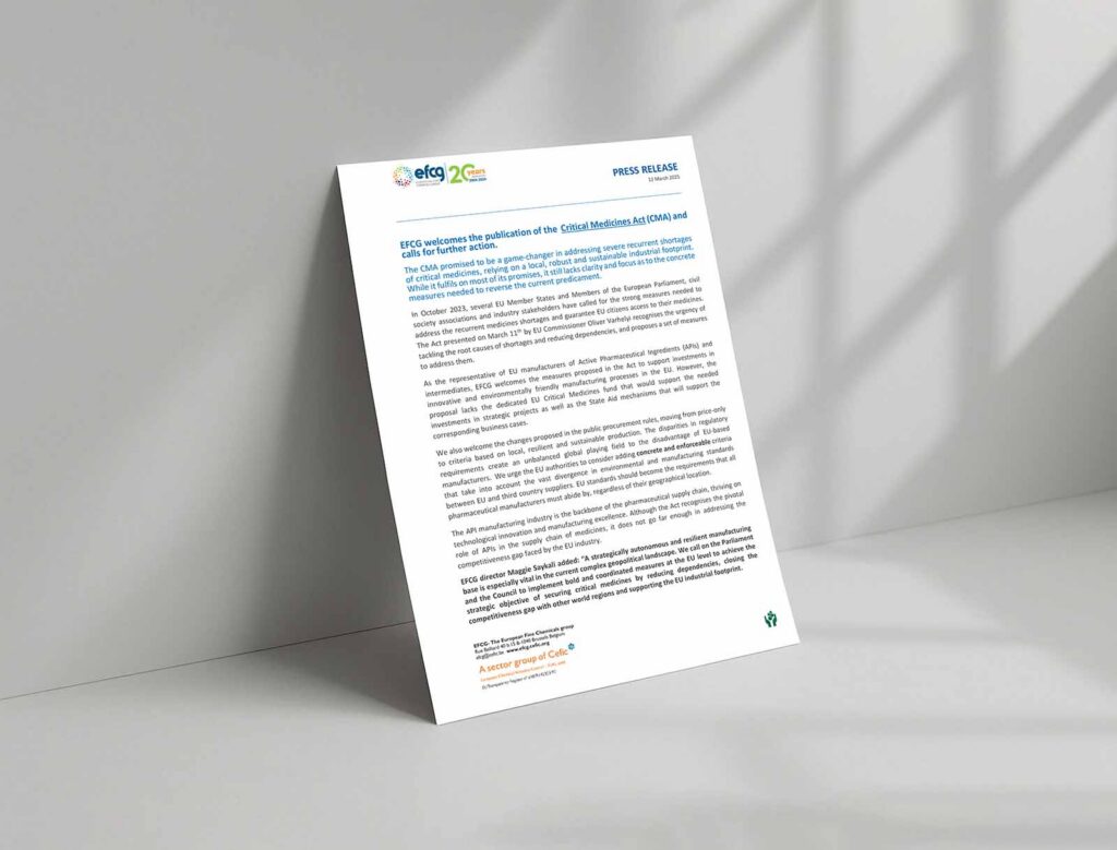EFCG press statement on the Critical Medicines Act